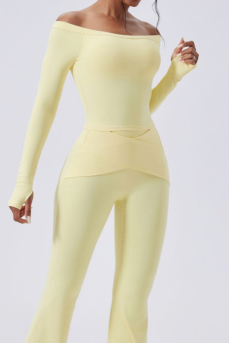 Women Off-Shoulder Sculpting Fitness Long Sleeves - Image 11