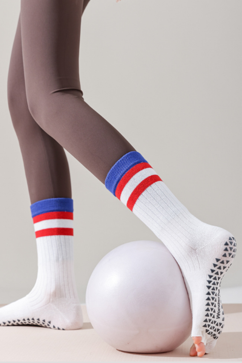 Women's Color Block Pilates Yoga Five Finger Socks - Image 3