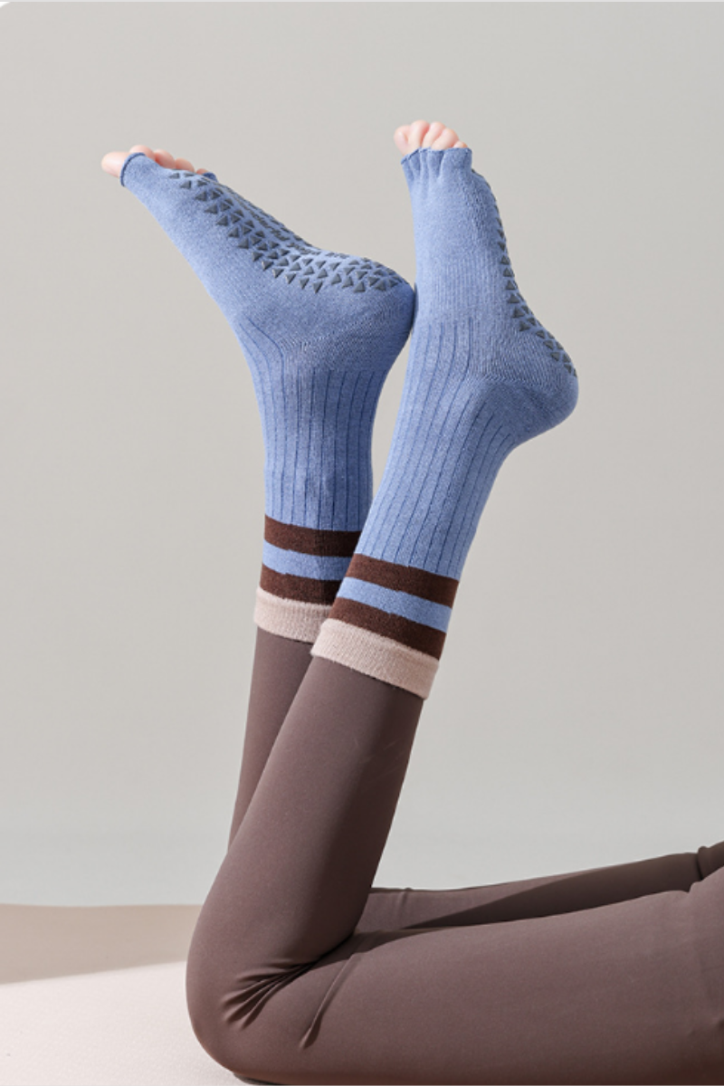 Women's Color Block Pilates Yoga Five Finger Socks - Image 2
