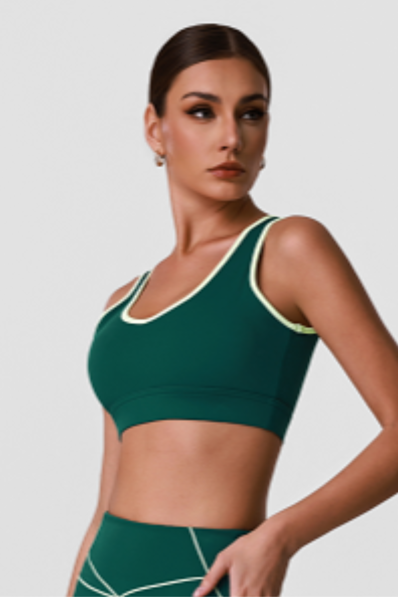 Women's Color Block Cutout Back Sports Bra - Image 4