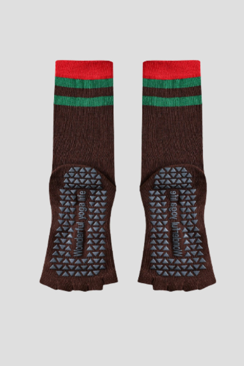 Women's Color Block Pilates Yoga Five Finger Socks - Image 5