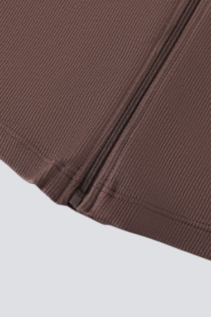 Women's Seamless Stand Collar Finger Cuffs Slim Fit Jacket