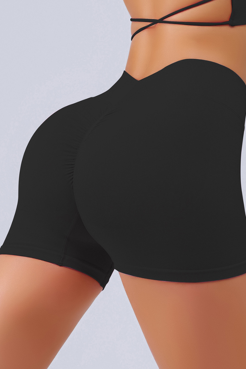 Women's Pleated Buttocks Lift High-Waisted Seamless Shorts - Image 11