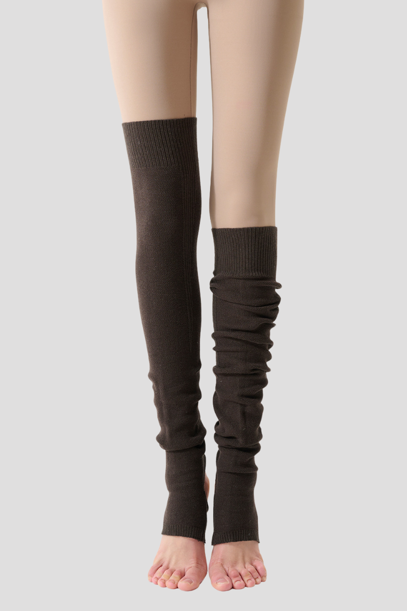 Women's Stirrup Slouch Leg Warmers Ribbed Knit Balletcore Yoga Socks - Image 2