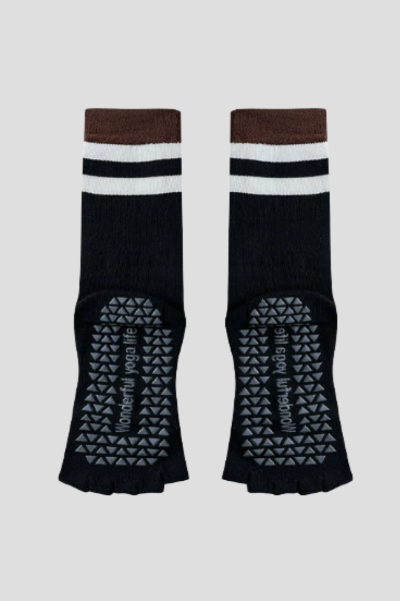 Women's Color Block Pilates Yoga Five Finger Socks - Image 7