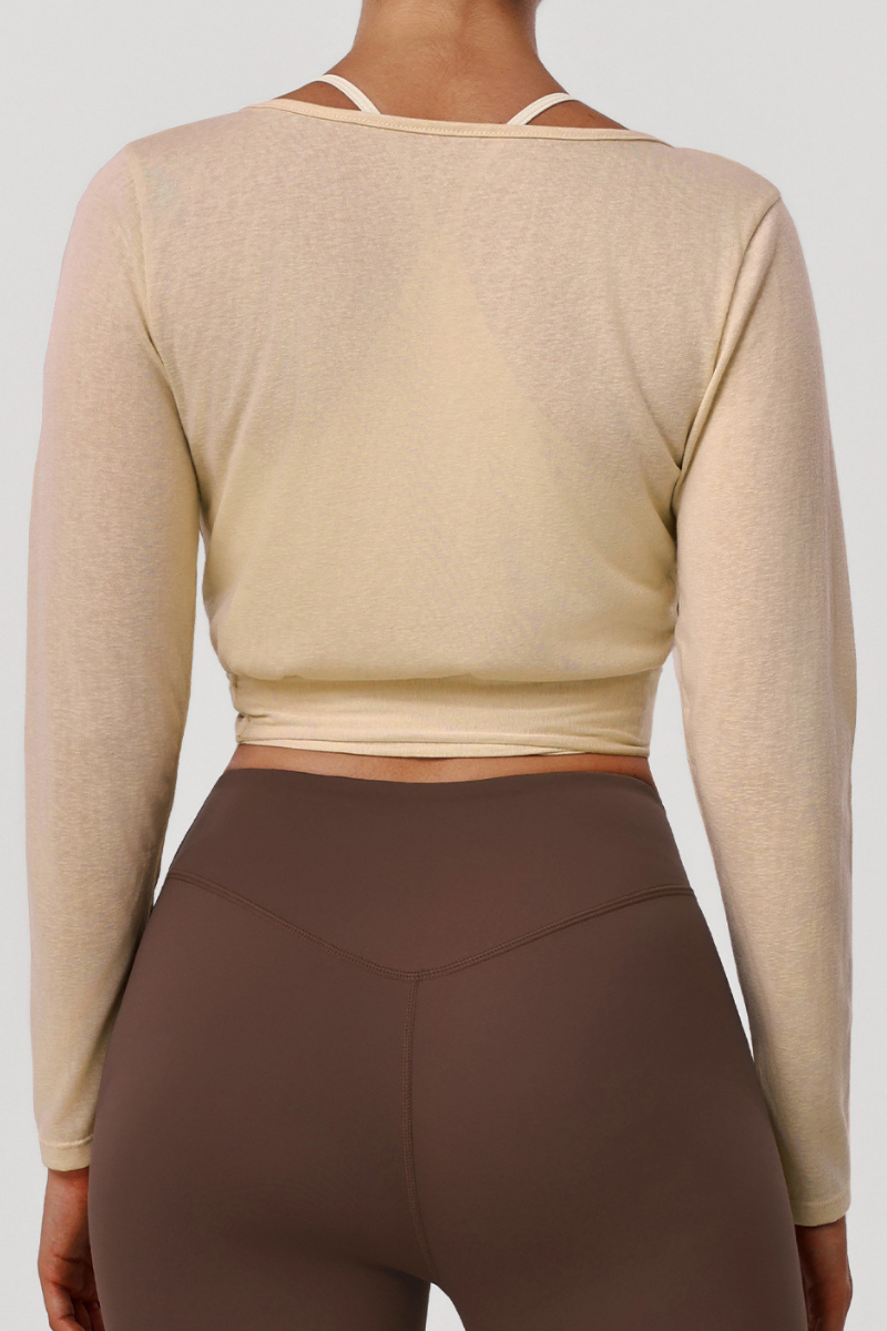 Women's Athletic Faux Two-Piece Waist Tie Top - Image 10